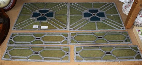 Set Art Deco stained glass door panels(-)